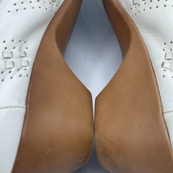 Cobbie Cuddlers Vintage 70's White Open Toed Woven Wedge Shoes 9.5 - Picture 7 of 13